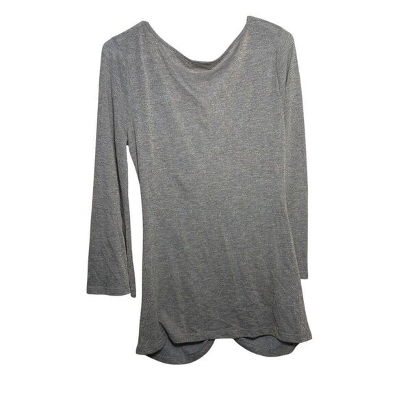 Venus T-Shirt Women's Medium Metallic Beaded V-Neck Ruched 3/4 Sleeve Top - Picture 5 of 9